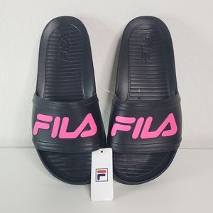NEW Fila slides - Black & Pink